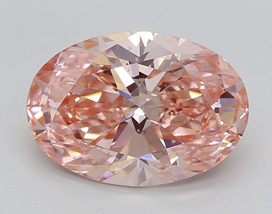 IGI Certified 3.02 CT Oval Fancy Vivid Pink Lab Grown Diamond - VS1 Clarity