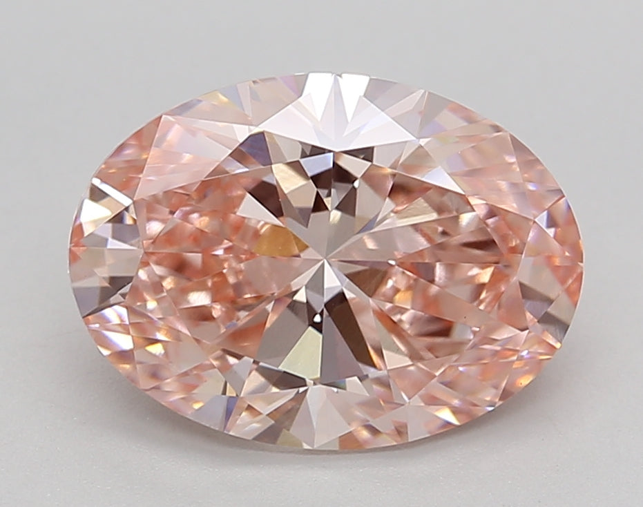 IGI Certified 3.04 CT Oval Fancy Intense Pink Lab Grown Diamond - VS1 Clarity