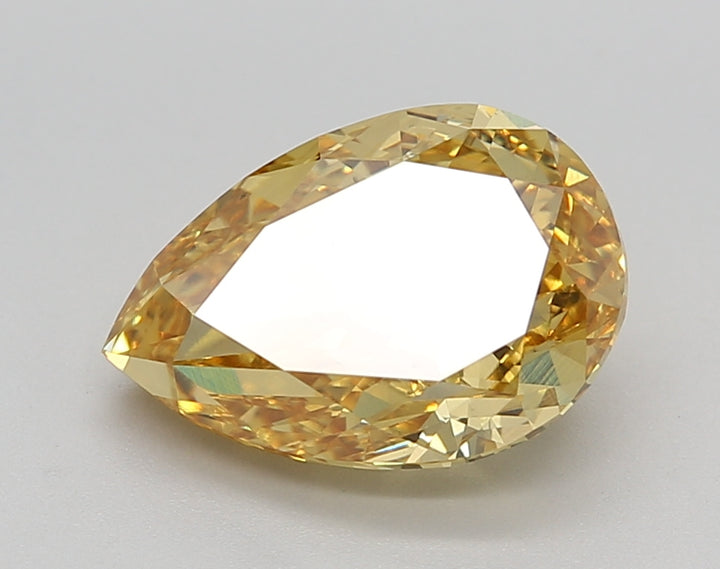 IGI Certified 3.10 ct Pear Cut Lab Grown Diamond Fancy Vivid Yellow VS2