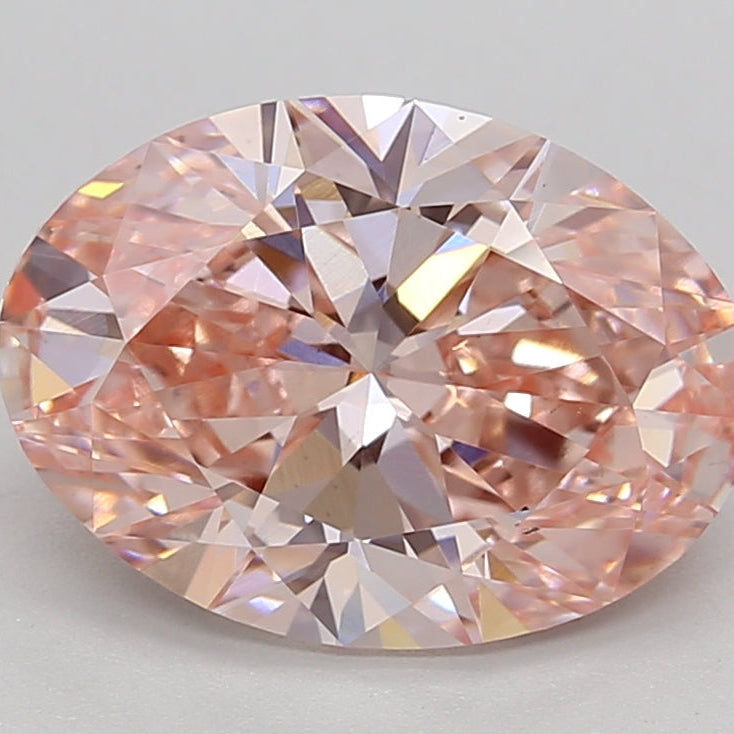3.20 Carat Oval Cut Lab Grown Diamond VS1 Fancy Intense Pink