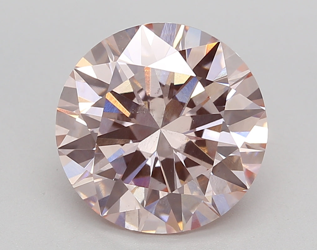 IGI Certified 4.00 CT Round Cut Fancy Pink Lab Grown Diamond - VS2