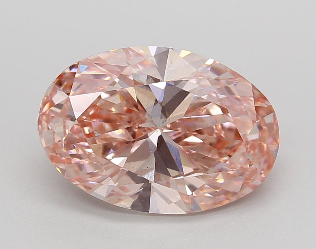 IGI Certified 4.00 CT Round Cut Fancy Vivid Pink Lab Grown Diamond - VS2