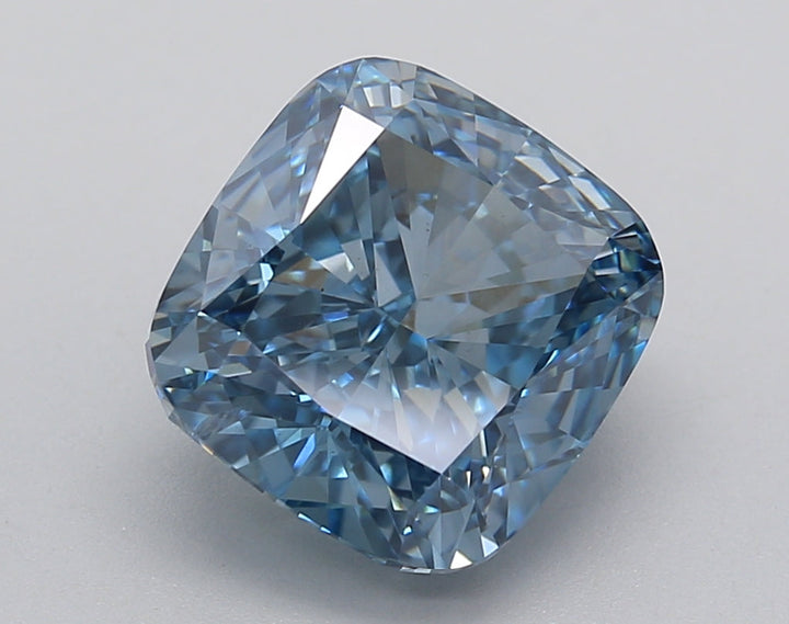 IGI Certified 4.02 CT Cushion Cut Lab-Grown Diamond - Fancy Vivid Blue, SI1