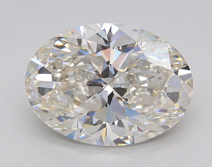 IGI Certified 4.04 CT Oval Cut Lab Grown Diamond in H Color, VVS2 Clarity