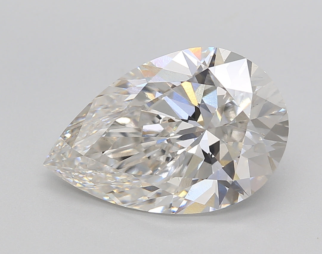 IGI Certified 4.11 CT Pear Cut Lab Grown Diamond - F Color, VS2 Clarity