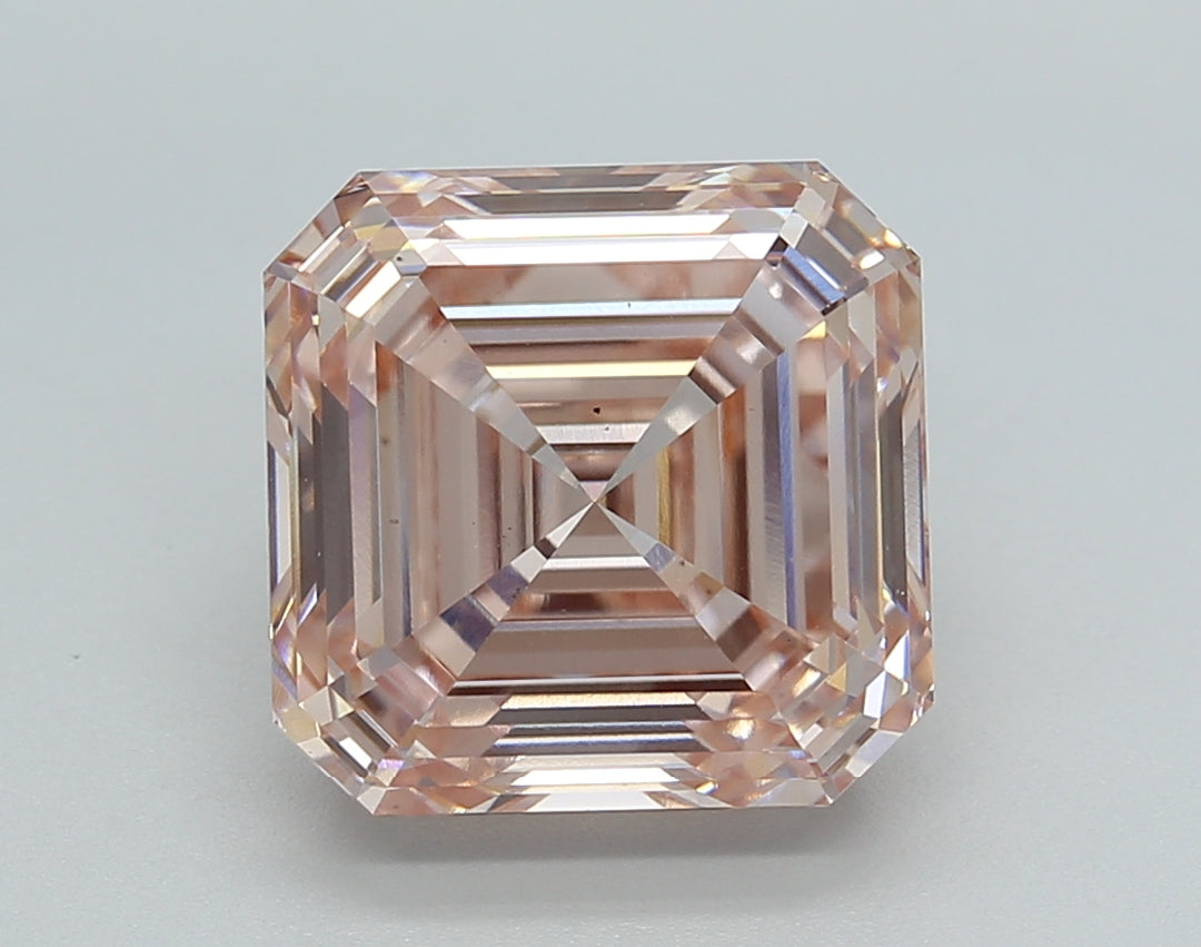 IGI Certified 5.07 CT Square Emerald Cut Lab-Grown Diamond - Fancy Intense Pink