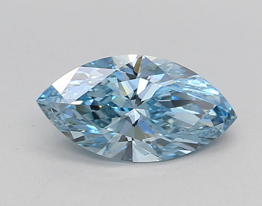 IGI Certified Marquise Cut Lab Grown Diamond - 1.00 CT, Fancy Vivid Blue Color, VVS2 Clarity