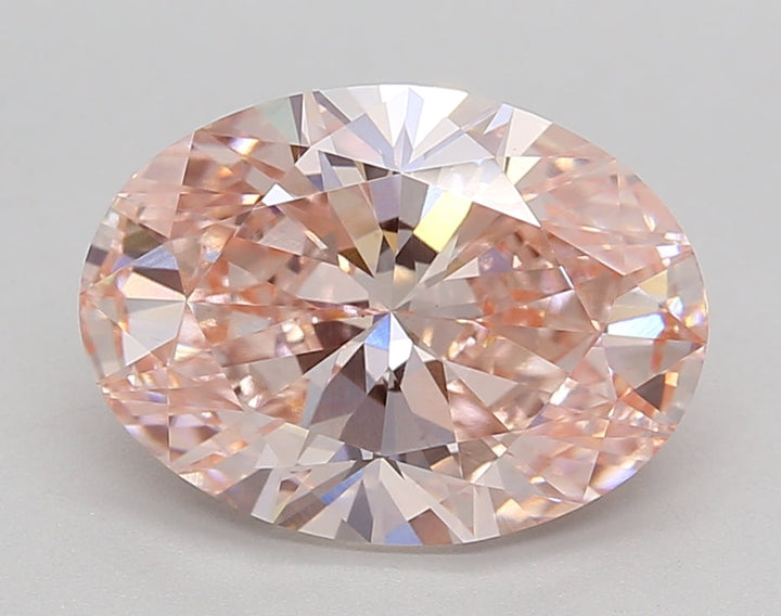 IGI Certified Oval Cut Lab Grown Diamond - 3.10 ct. - Fancy Intense Pink VVS2