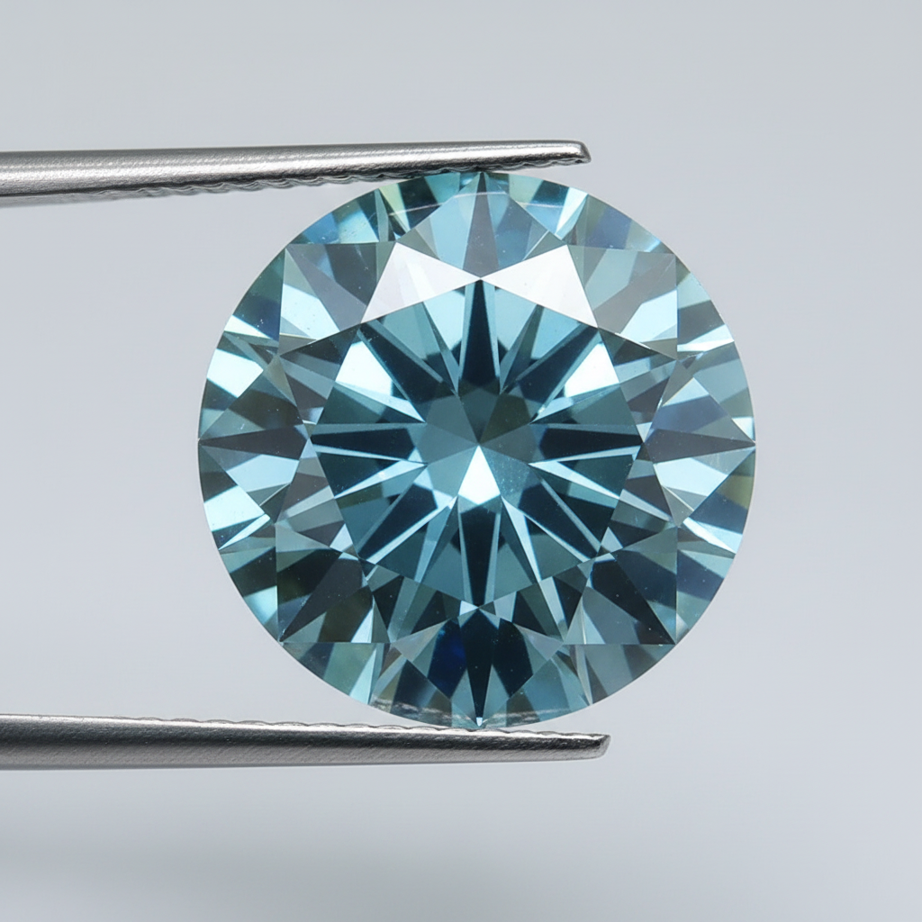 IGI Certified 4.01 Ct Fancy Vivid Blue Round CVD Lab Grown Diamond