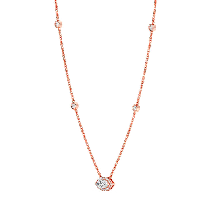 Marquise Diamond Accent Necklace in 18K Rose Gold