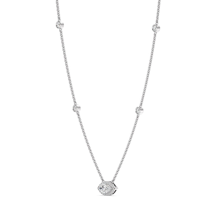 Marquise Diamond Accent Necklace in 18K White Gold