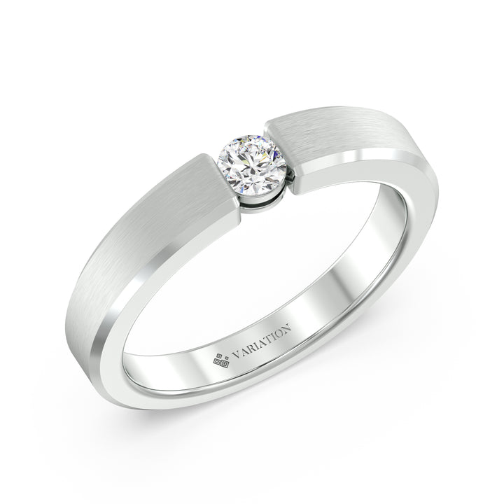 Round Cut Platinum Men&