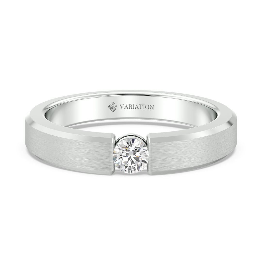 Round Cut Platinum Men&