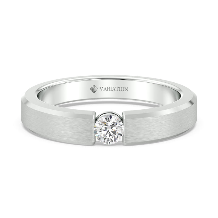 Round Cut Platinum Men&