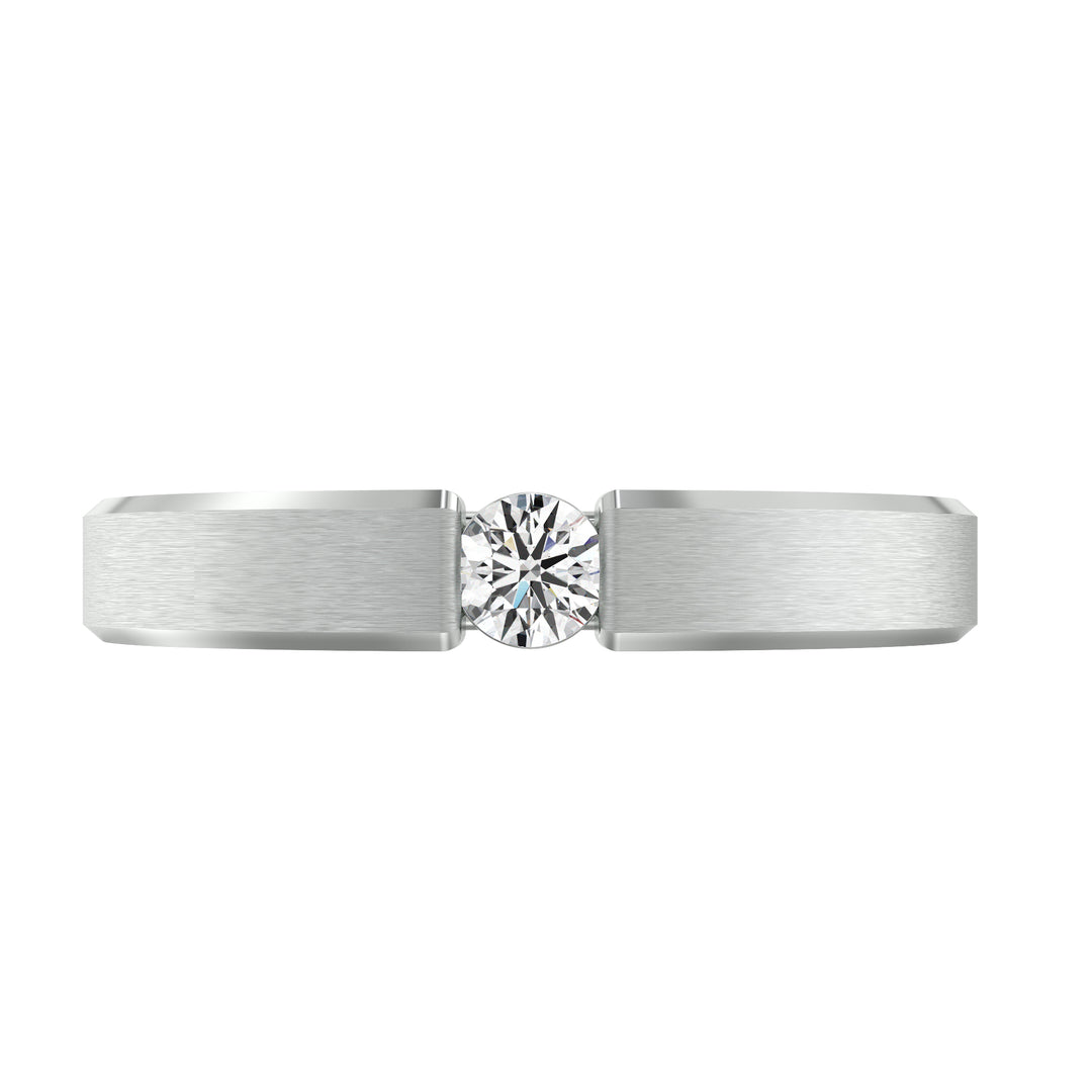 Round Cut Platinum Men&