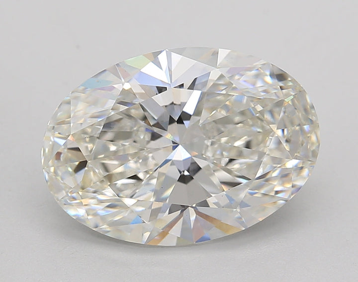 Oval-cut 5.14 ct. CVD diamond from IGI Certified lab, H color, VS1 clarity.