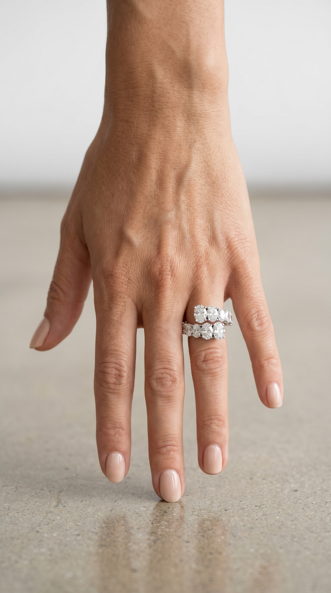 Oval Diamond Bypass Ring