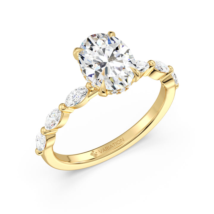 2 Carat Oval Hidden Halo Engagement Ring