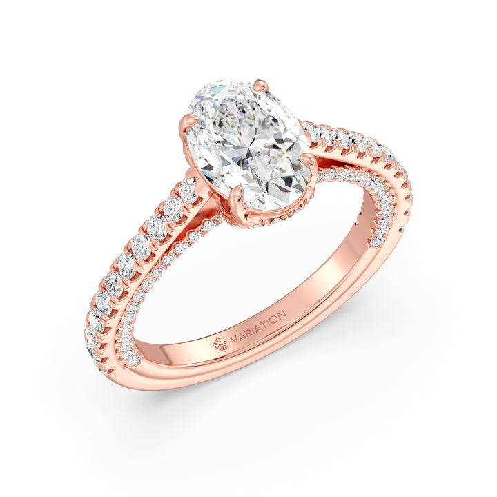 2 Carat Oval Hidden Halo Engagement Ring