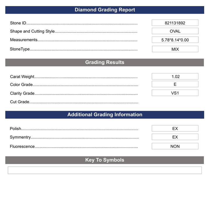 1.02 CT E Färg VS1 Oval Cut Lab -odlad diamant - Variation Certified