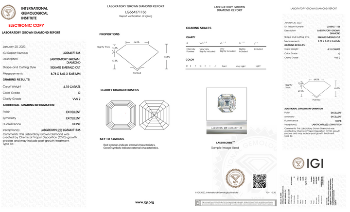 4.15 CT G RENK VVS2 SEEM SEALD KESİM LAB GÜNLÜK Pırlanta - IGI Sertifikalı