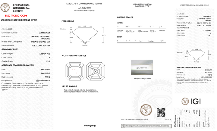 3.13 CT H Renk VS1 SEEMERD KESİM LAB GÜNÜYÜRÜLÜĞÜ - IGI Sertifikalı