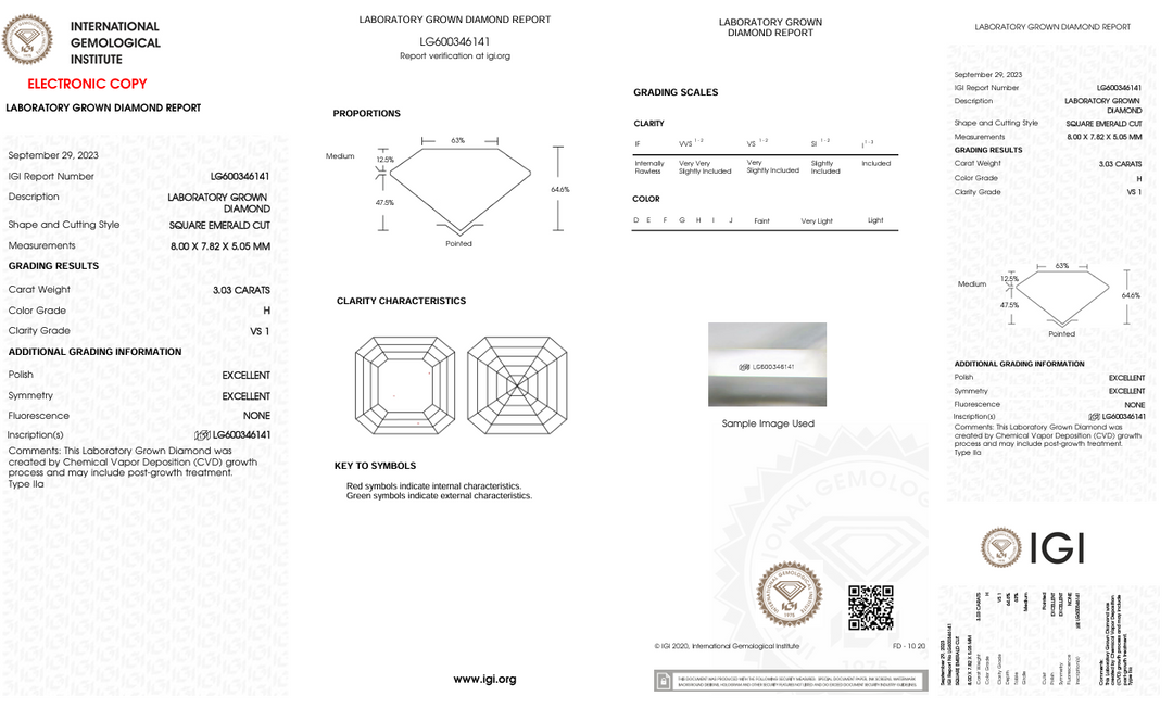 3.03 CT H Renk VS1 SEEMERD KESİM LAB GÜNLÜK DISAME - IGI Sertifikalı