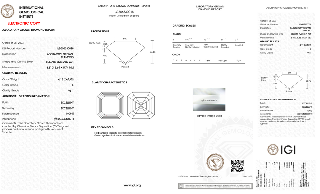 4.19 CT E RENK VS1 SEEMERD CUT LAB GÜNLÜK DISAME - IGI Sertifikalı