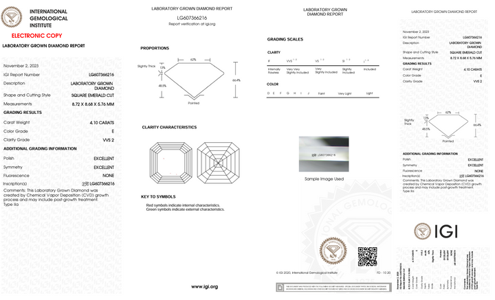 4.1 CT E RENK VVS2 SEEM SEALD KESİM LAB GÜNLÜK Pırlanta - IGI Sertifikalı