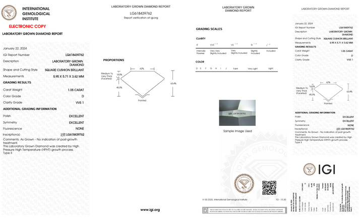 1.05 CT D Farge VVS1 Pute