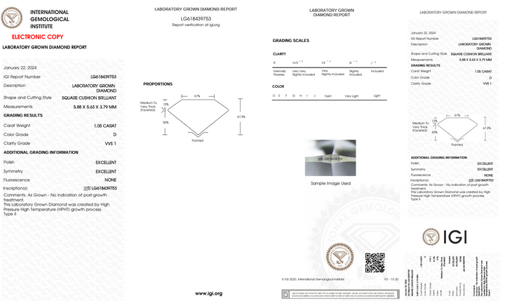 1.05 CT D Farge VVS1 Pute