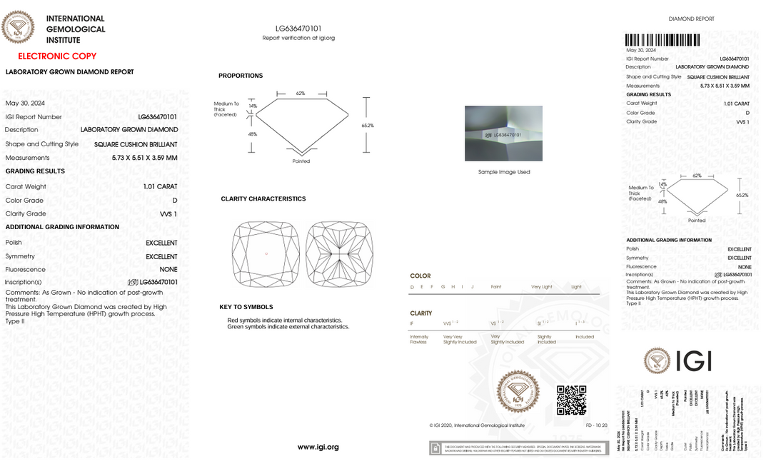 1.01 CT D Farge VVS1 Pute