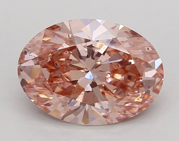 3.09 CT Fancy Fancy Pink Color SI1 Oval Cut Croom Diamond -Bulding - IGI معتمد