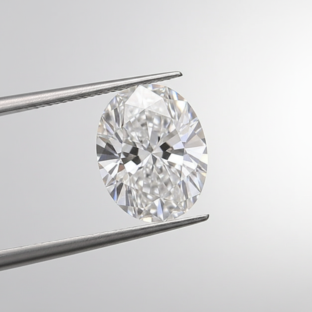 Diamante cultivado en laboratorio de talla ovalada de 1,15 quilates, VVS2/E