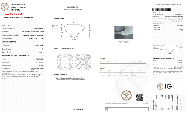 1.05 CT D Farge VVS2 Pute