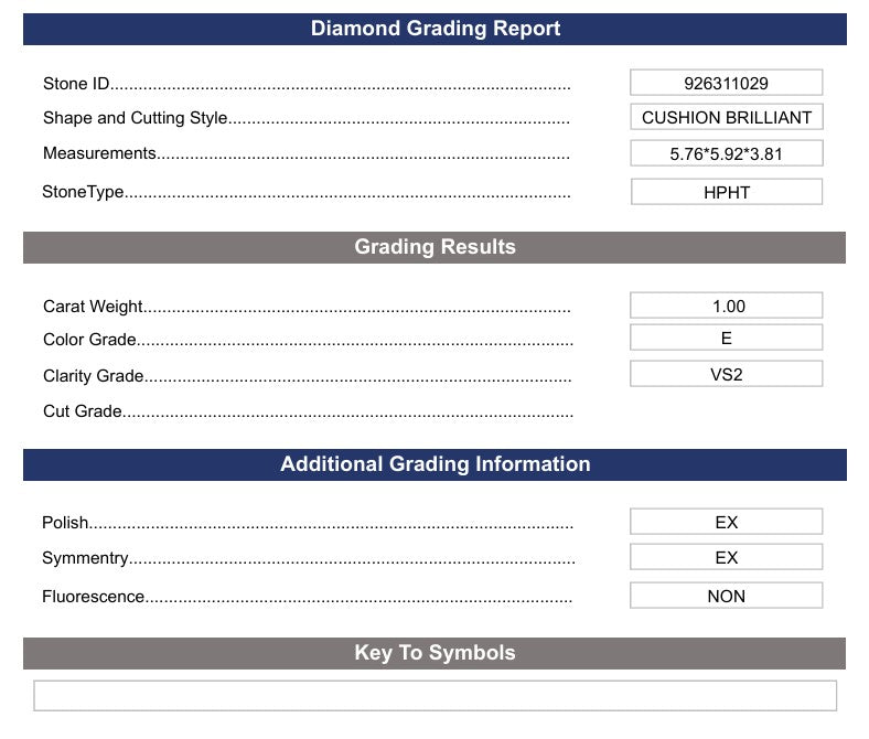 1.0 CT E Color VS2 Cushion Brilliant Cut Lab-Grown Diamond - Variation Certified