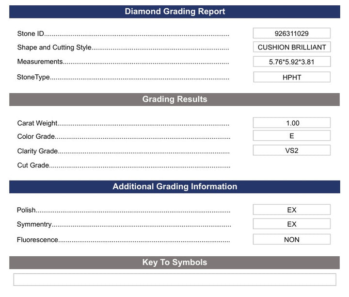 1.0 CT E Color VS2 Cushion Brilliant Cut Lab-Grown Diamond - Variation Certified