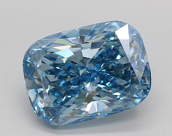 3.21 CT Fancy Fancy Blue Color VS2 CUSHION LONG CUSH CUT PRACENTIN