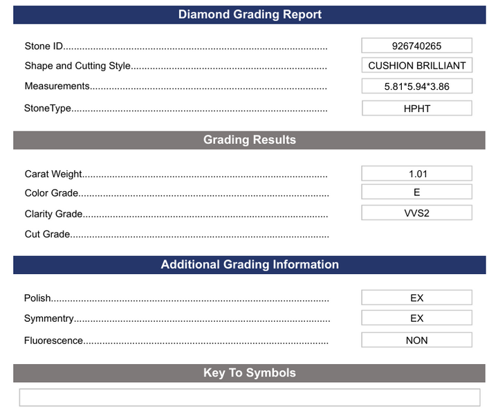 1.01 CT E Color VVS2 Cushion Brilliant Cut Lab-Grown Diamond - Variation Certified