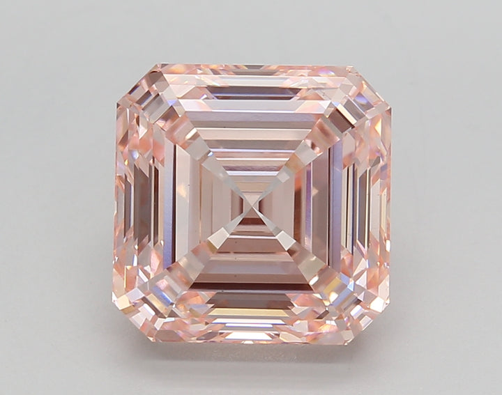 5.1 CT Fantezi Yoğun Pembe Renk VS1 Square Emerald Cut laboratuvarda yetiştirilen elmas - IGI Sertifikalı