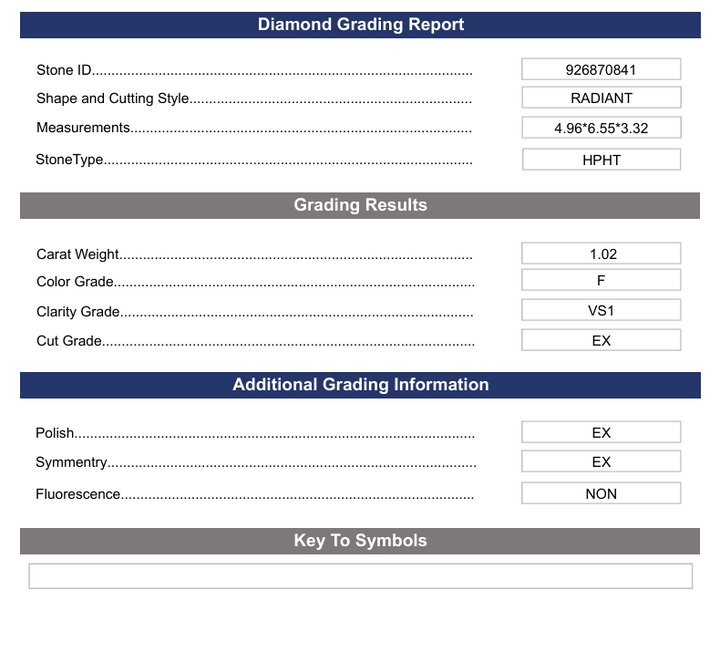 1.02 CT F COLOR VS1 CREANIAN CUT CUT DIAMONDLOAD DIAMOND - וריאציה מוסמך