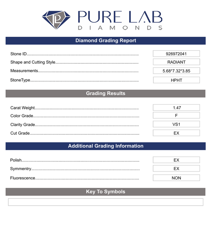 1,47 ct f kleur VS1 stralingsgesneden lab gekweekte diamant - variatie gecertificeerd