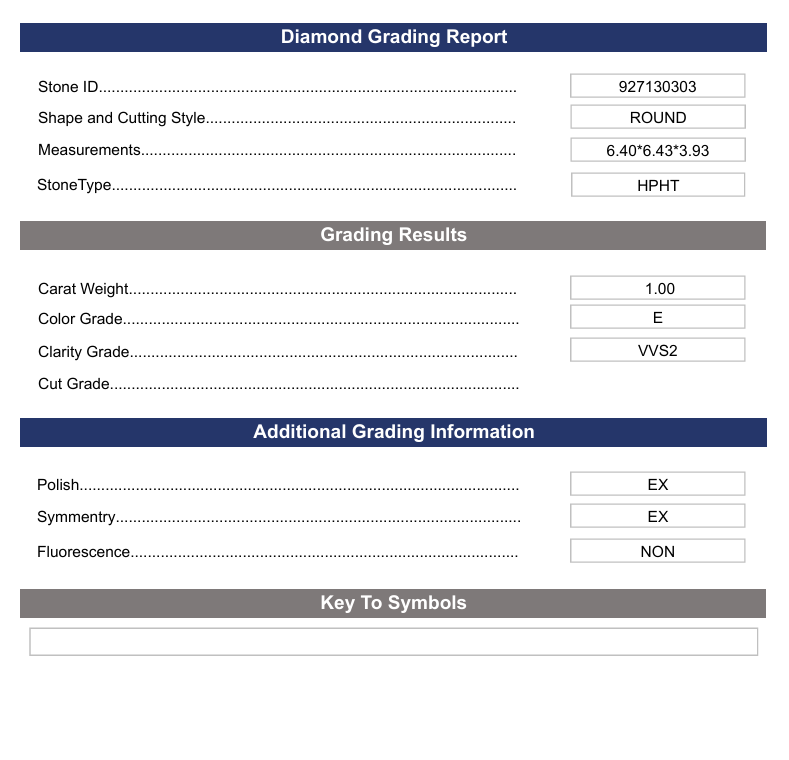 1.0 CT E Color VVS2 Round Cut Lab-Ground Diamond - تم اعتماد الاختلاف