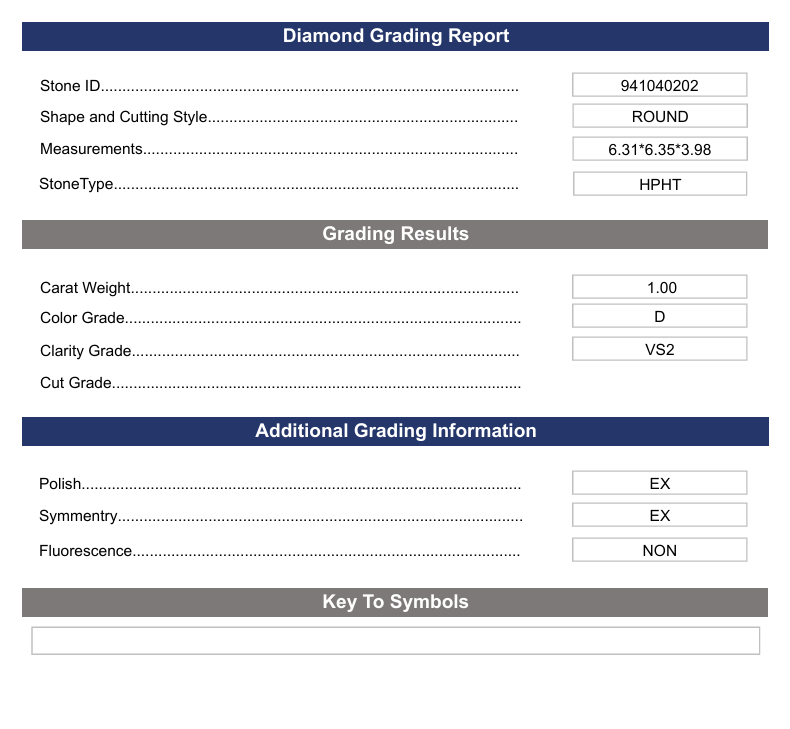 1.0 ct d color vs2 Round Cut bargency bulty - variation certification