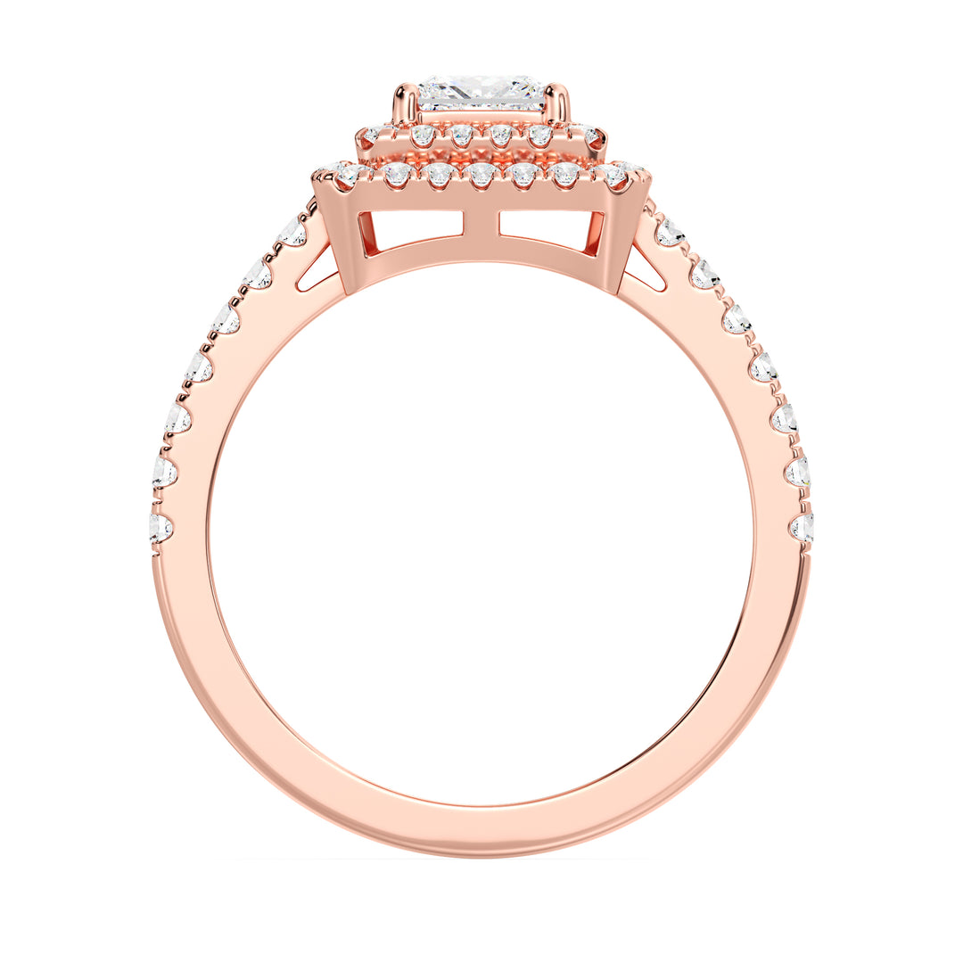 Princess Double Halo Engagement Ring