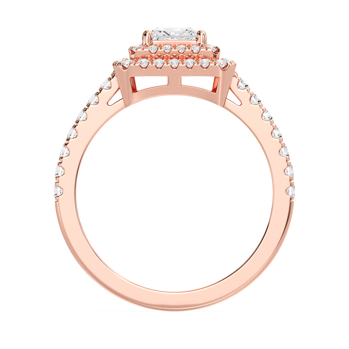 Princess Double Halo Engagement Ring