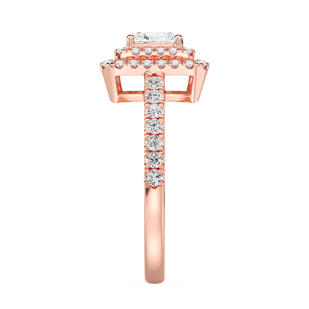 Princess Double Halo Engagement Ring