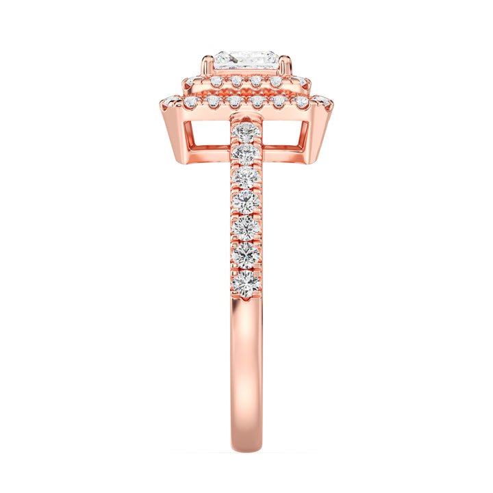 Princess Double Halo Engagement Ring