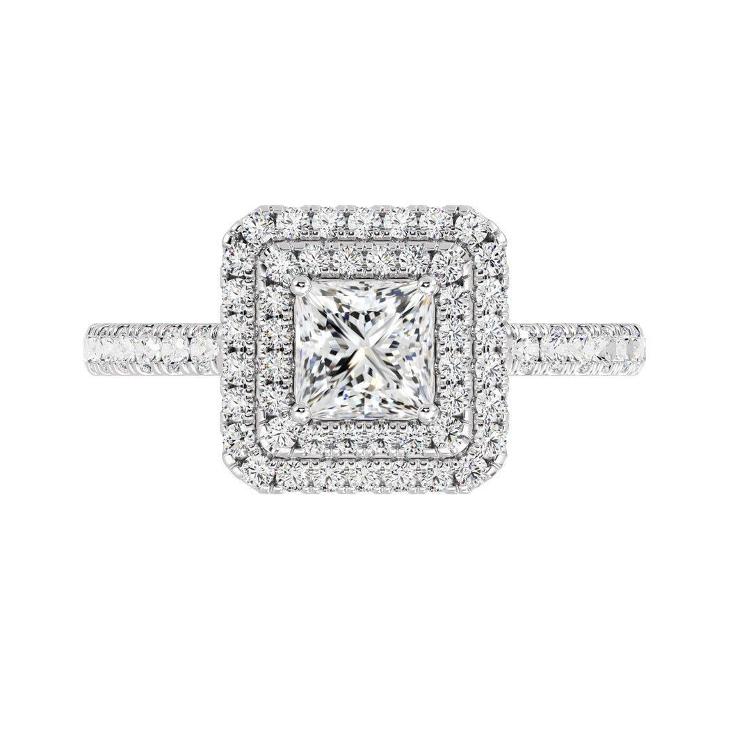 Princess Double Halo Engagement Ring