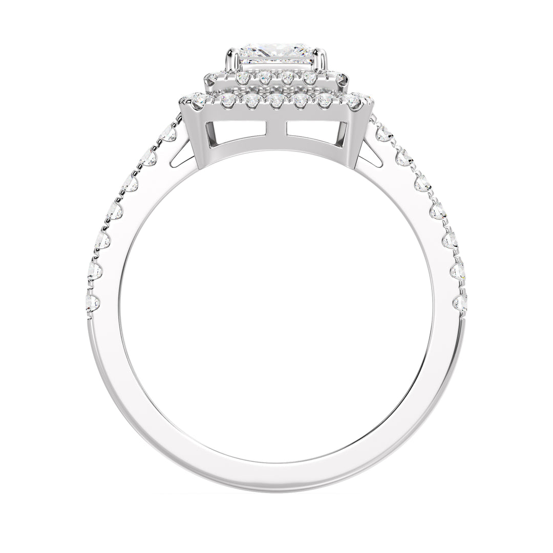 Princess Double Halo Engagement Ring